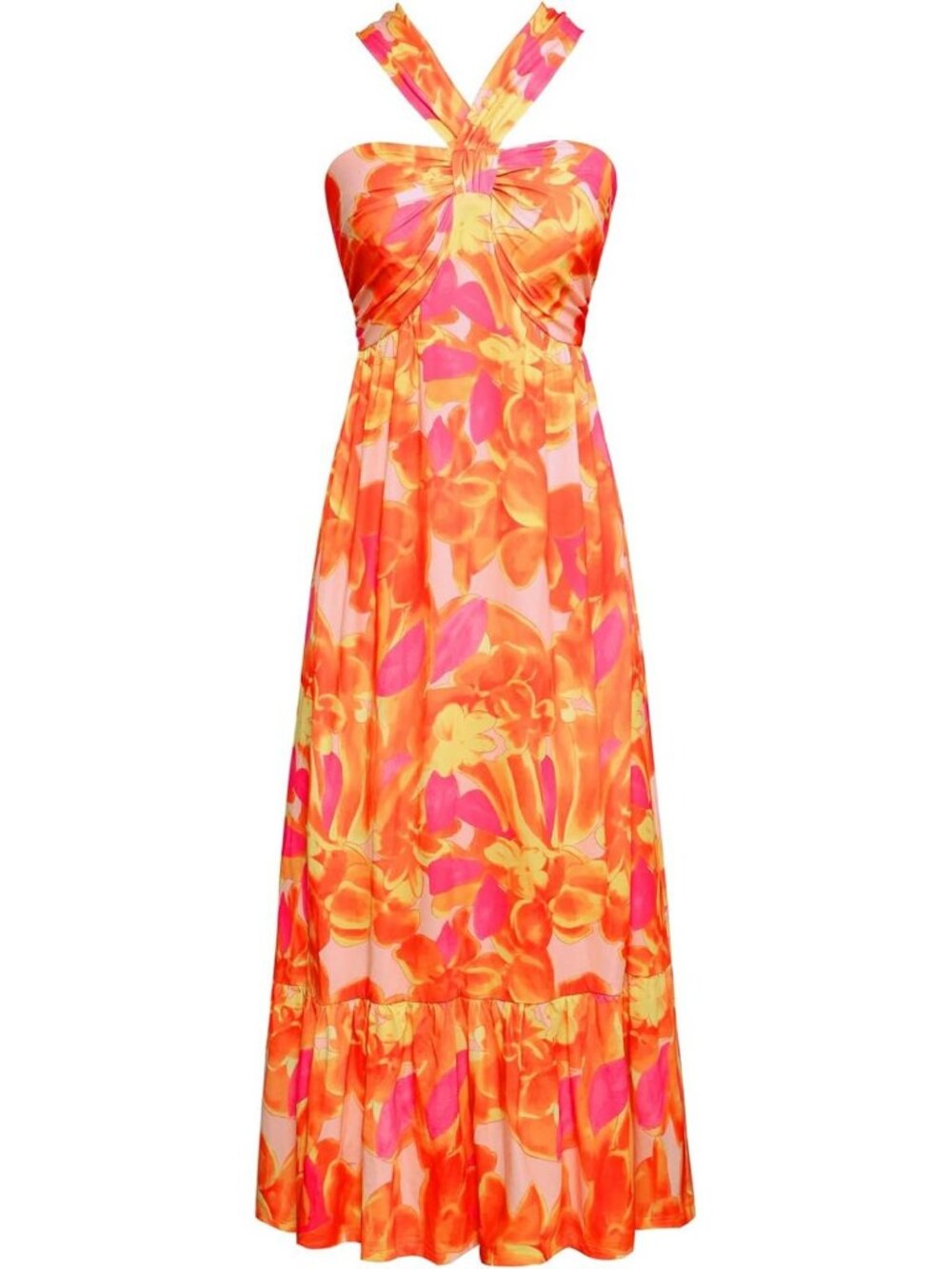 Floral Halter Boho Maxi Dress for Women - Summer Beach Style, Elegant & Chic